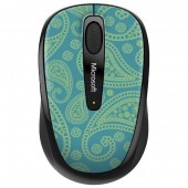 Mouse Wireless MICROSOFT Mobile 3500 Aqua Paisley 1000dpi