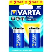 Baterii 9V alcaline 2 bucati VARTA High Energy