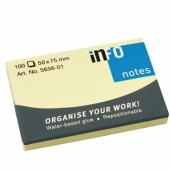 Notes autoadeziv 75 x 50mm 100 file/set galben pastel INFO NOTES