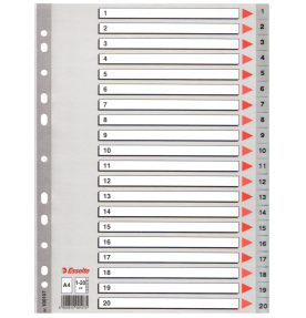 Index din plastic (PP) index 1-20 A4 Esselte