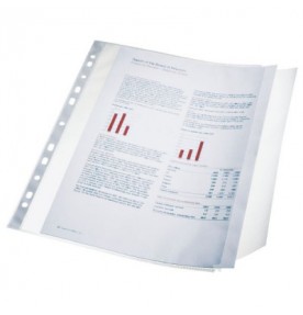File din plastic A4 transparent cu clapa laterala 100 mic. 10 buc/set ESSELTE