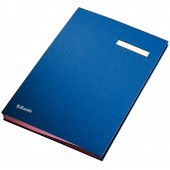 Mapa pentru semnaturi cu separatoare 20 separatoare albastru Esselte