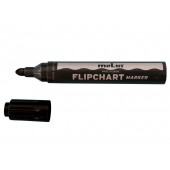 Flipchart marker varf rotund, corp plastic, MOLIN - negru