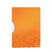 Dosar cu clip LEITZ Wow ColorClip, PP - portocaliu metalizat