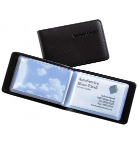 Mapa imitatie piele, pentru 40 carti vizita/carduri, SIGEL - negru