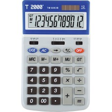 Calculator 12 dig. ecran rabatabil cu 4 taste de memorie , culoare gri, display in cadru albastru